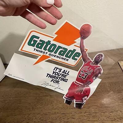 1992 Michael JORDAN Gatorade Thirst Quencher Bulls Advertising Window Decal Rare • $69.99