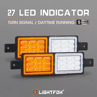 Lightfox Pair LED Bullbar Indicator Light  ARB Front Park DRL Sealed Submersible • $19.95