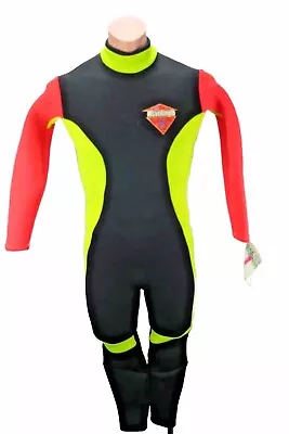 VTG 90s Wavelength Australia Fullbody Wetsuit Womens 14 NEON Black Orange NWT • $69.99