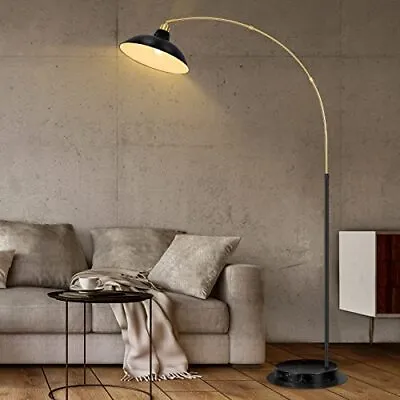  Arc Floor Lamp For Living Room Marble Base Standing Lamp - Black Gold Floor  • $118.42