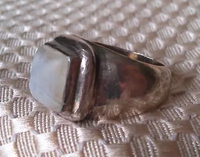 Vintage Sterling Silver 925 Men's Rainbow Moonstone Ring Size 7 14.1g (Grp. 20) • $53.99