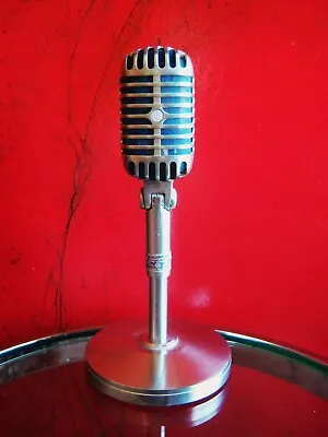 Vintage 1960 Shure 55S Dynamic Cardioid Microphone W E.V 423A Stand Elvis Prop • $269