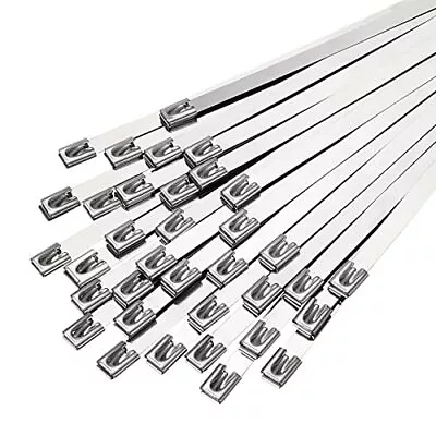 19.7‘’ Metal Zip Cable Ties 304 Stainless Steel Multipurpose Heavy Duty Selflock • $12.68