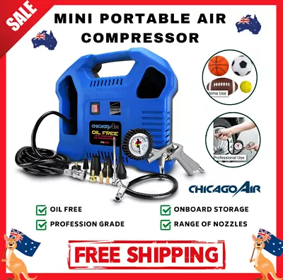 Chicago Air Mini Portable Air Compressor 180L/min 116PSI 240V Oil Free High Flow • $165.98