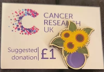 Charity Pin Badge Cancer Research Yellow Flowers • £3.50