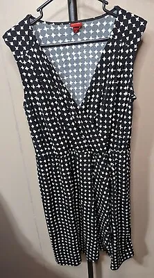 Merona Women’s Black Houndstooth Pattern Sleeveless Wrap Dress Size L 39  L • $8.49