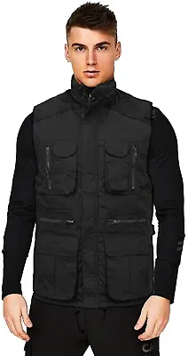 Mens Bodywarmer Workguard Padded Gilet Body Warmer Multi Pocket Jacket Lads Guys • £22.45