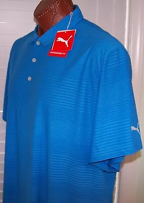 PUMA Performance Fit S/s  Moisture Wicking POLO Sz 3XL ELECTRIC BLUE • $24.95