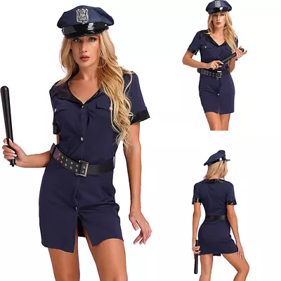 $25.47 • Buy Womens Police Uniform Outfit With Nightstick 4-Piece Cop Police Uniform Sexy