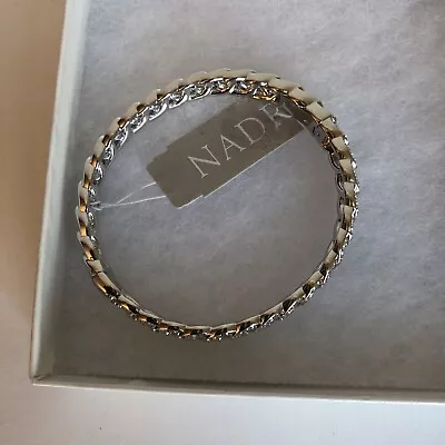 Nadri Rhodium Plated Crystal & Cubic Zirconia Hinged 7” Bracelet New / Tags • $75