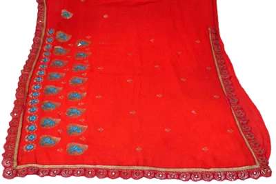 $18.55 • Buy Bridal Dress Embroidered Sari Indian Women Wrap Clothing Vintage Fabric Saree 5Y