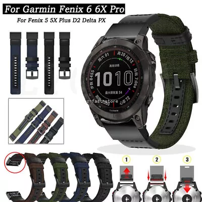 Nylon Quick Fit Watch Band Strap For Garmin Fenix 7X 7 6 6X 5 5X 3 HR 22/26mm • $18.99