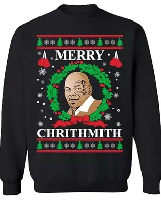 Mike Tyson Funny  Merry Chrithmith  Ugly Christmas Sweater Sweatshirt LARGE • $25