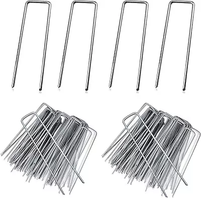 Galvanised Steel Securing Membrane Weed Control Fabric Pegs Metal U Pins UK • £3.89