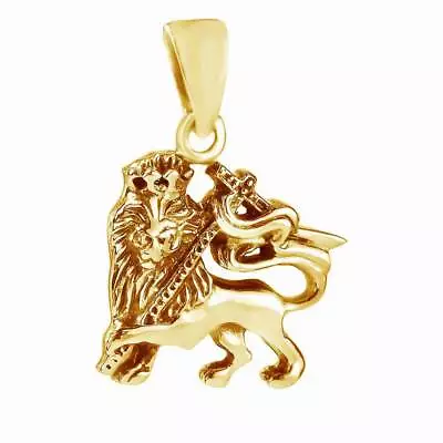 Lion Of Judah Pendant For Womens 14k Yellow Gold Plated 925 Sterling Silver • $180.49