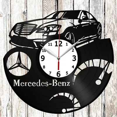 Mercedes Benz Vinyl Record Clock Handmade Home Decor Original Gift 3990 • $14.99