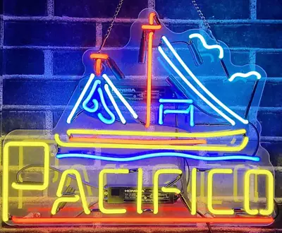 US STOCK 20 X16  Cerveza Pacifico Sailboat Acrylic Neon Sign Light Lamp • $135.98