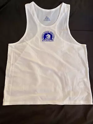 2000 Boston Marathon Adidas Men's M Running/racing Singlet Tank Top White/blue • $24.99