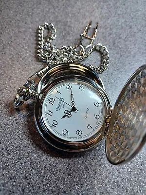 Geneve Pocket Watch With Chain Engraved With Name • £12.60
