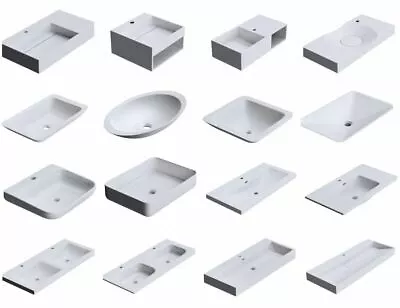 £129.95 • Buy Durovin Bathroom Basin Bowl Sink Stone Resin Wall Hung Counter Top Full Range