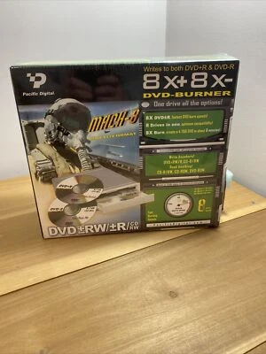 $9.99 • Buy Pacific Digital 8X DVD Burner Writer Multi Format Mach 8 .- New /Sealed Retail