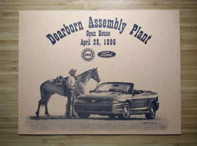 1996 Ford Motor Co & UAW Dearborn Assembly Plant Open House Promo Card Mustang • $15.80