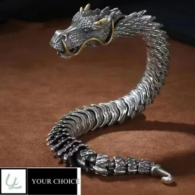 Men 925 Sterling Silver Dragon Viking Bracelet Men's Lucky Gift Bangle Jewelry • $17.70