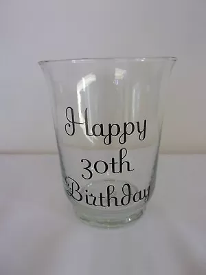 Clear Glass Hurricane Lantern /vase  Candle Holder  With Candle Birthday • £20