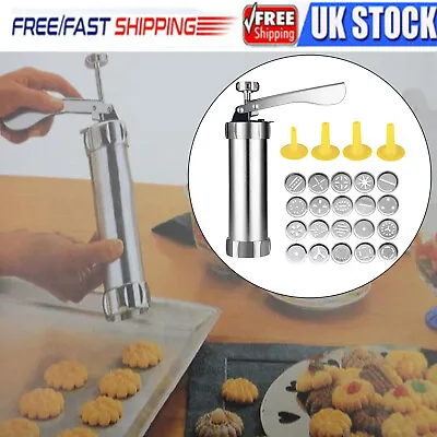 Biscuit Maker Cookies Press Cake Decorator Pump Machine Kit Syringe GunUK • £11.05