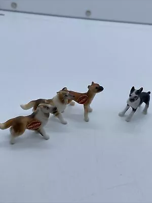 4 Vintage Miniature Dog  Cute Bone China Japan Figures • $17.49