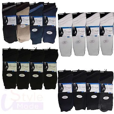 Mens 12 Pairs 100% COTTON Everyday Socks Big Foot Standard UK 6-11UK 10-13 • $12.60