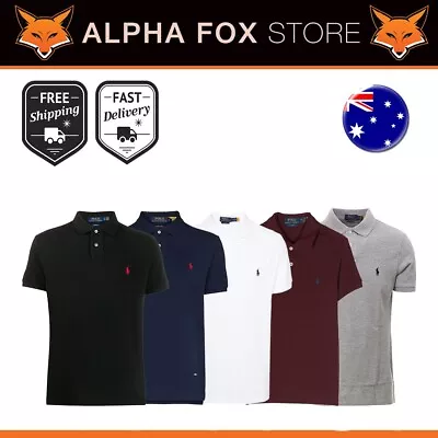 Ralph Lauren Men Custom Slim Fit Polo Shirt Genuine - AUS Seller • $34.99