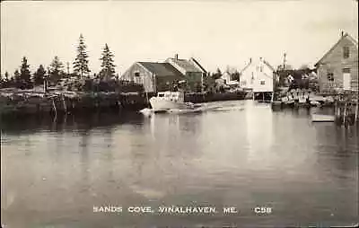 Vinalhaven Maine ME Sands Cove Eastern Illus Real Photo Vintage Postcard • $12.69