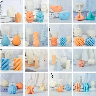 £6.47 • Buy 3D Silicone Candle Moulds DIY Soy Soap Aromatherapy Candles Wax Plaster Molds UK