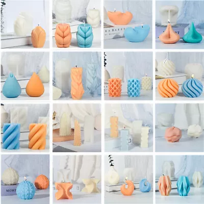 3D Silicone Candle Moulds DIY Soy Soap Aromatherapy Candles Wax Plaster Molds UK • £7.97