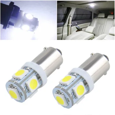 2×BA9S 5SMD 5050 5LED Car Wedge Light Bulbs 1895 T4W 1445 6253 White 12V DC • $6.99