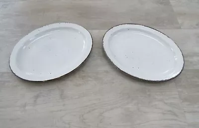 2 Vintage Retro Midwinter Stonehenge Creation Oval Steak Plates Serving Platters • £29.95