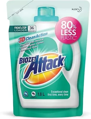 BIOZET ATTACK 3D Clean Action Laundry Liquid Detergent Refill • $13.65