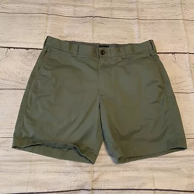 J. Crew Stretch Mens Size 32x7 Chino Shorts Flat Front Green • $14.99