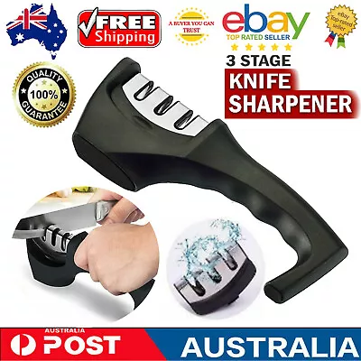 Professional Knife SHARPENER System Ceramic Tungsten Kitchen New Sharpening Tool • $17.49