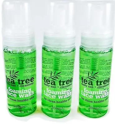 £6.49 • Buy TEA TREE FOAMING FACE WASH 200ml FOR HEALTHY CLEAN SKIN - DAILY USE (Pack Of 3)