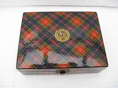 Scottish Tartan Ware Box Mauchline Ware Caledonia Antique Box Spanish Decoration • £285