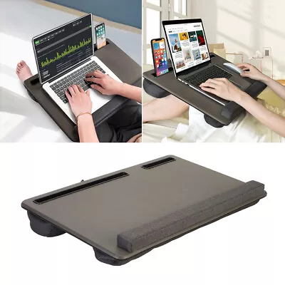 Portable Notebook Phone Slot Lap Desk Computer Table Stand Laptop Sofa Bed Tray • £18.95