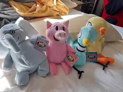 Kohls Cares Mo Willems Pigeon Elephant Piggie Duckling Stuffed Animal Lot Of 4 • $31