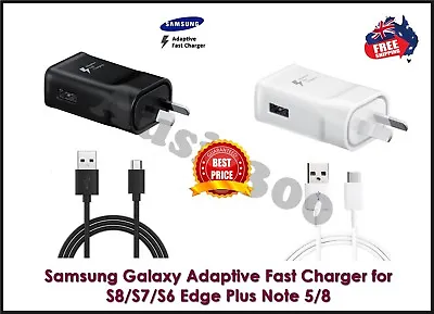 Genuine Samsung Galaxy Fast Wall Charger Adapter USB C S8 S9 S10 S20 / Note 8 9 • $13.90