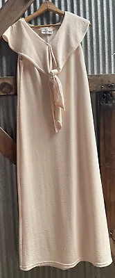 Nicole Studio Maxi Formal Vintage Evening Dress Sz M Eggshell Barbie Wedding • $21