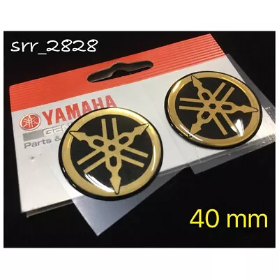 2x Yamaha R1 R6 R7 Xjr Yzf Tank Emblem Badge Gel Decal Sticker 40mm Gold Genuine • $15.99