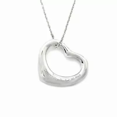 Tiffany & Co. Elsa Peretti Open Heart Necklace 22mm Pendant SV925 Silver • $359.38