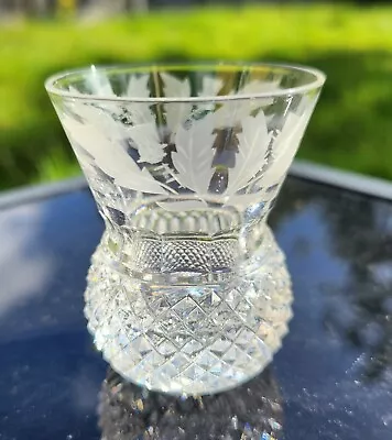 EDINBURGH CRYSTAL 'THISTLE' PATTERN  1 X TOT SHOT GLASS OLDER BACKSTAMP • £40