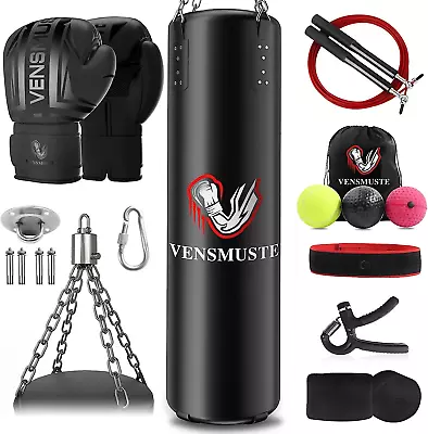 Punching Bag For Adults 4FT PU Heavy Boxing Bag Set Heavy Punching Bag With 12 • $112.99